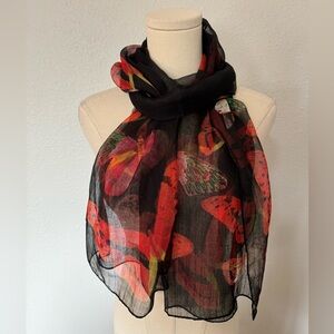 Lightweight Semi Sheer Butterfly Scarf